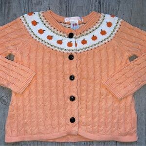Janie and Jack Pumpkin soft orange Cable Knit Sweater